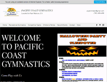 Tablet Screenshot of pacificcoastgymnastics.com